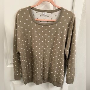 Sz L/XL brown polka dot sweater